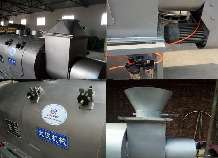 氣旋篩：電機(jī)，進(jìn)料口，氣壓裝置等特寫圖片